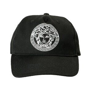 Versace Medusa Logo Print Black Baseball Cap Hat size 57